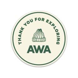 Accidentally Wes Anderson hat logo sticker - green