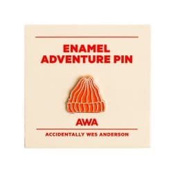 Accidentally Wes Anderson adventure hat pin badge