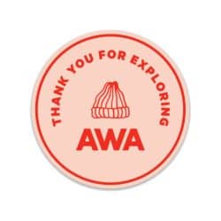 Accidentally Wes Anderson hat logo sticker - pink