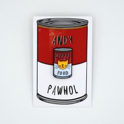 Andy Pawhol - cat artist pin badge