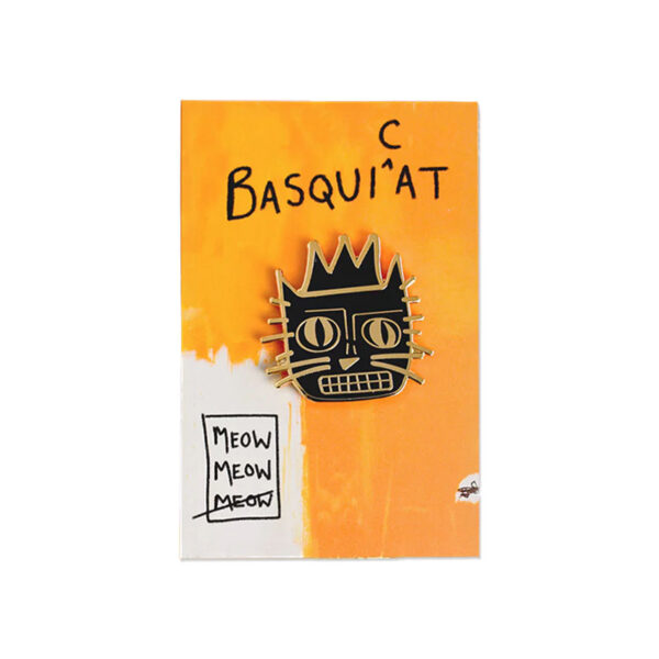 Basquicat cat pin badge