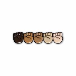 Black Lives Matter - five raised fists emoji pin badge