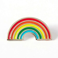 Bright rainbow pin badge