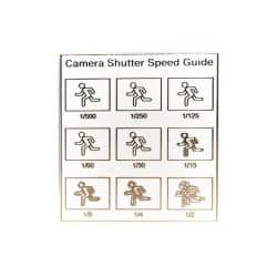 Camera Shutter Speed Guide pin badge - in white