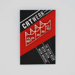 Catwerk - Kraftwerk with a cat spin on things as a pin badge