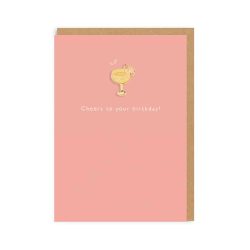 Cheers to your birthday! - cocktail pin badge birthday card
