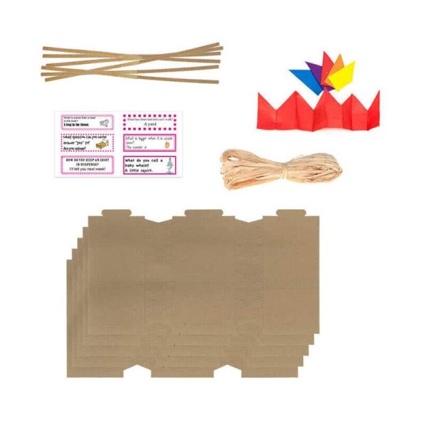 DIY Christmas Cracker Kit x 6 contents flat lay