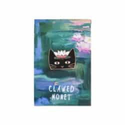 Clawed Monet cat pin badge