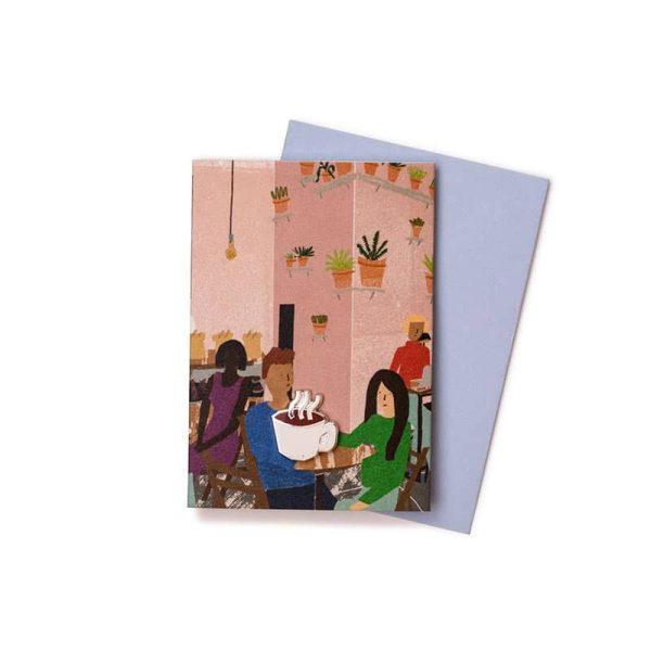 coffee pin badge greeting card