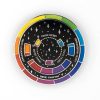 Spinning colour wheel - interactive pin badge