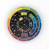 Spinning colour wheel - interactive pin badge