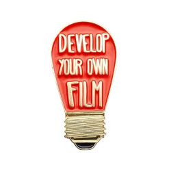 Develop Your Own Film - red bulb pin badge