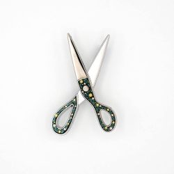 Floral scissors - interactive pin badge
