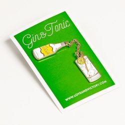 Gin and Tonic Cocktail Pin Badge