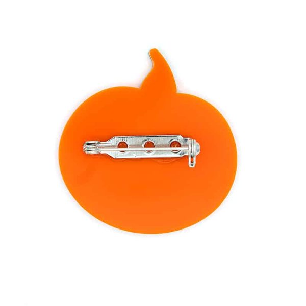 Happy Pumpkin - Halloween pumpkin back of brooch