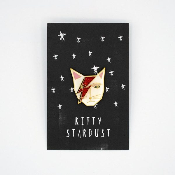Kitty Stardust - cat artist pin badge