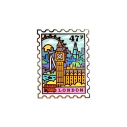 london-stamp-pin-badge London stamp pin badge