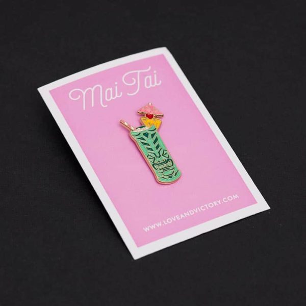 Mai Tai Cocktail Pin Badge