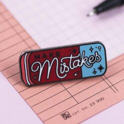 make-mistakes-eraser-enamel-pin-badge Make Mistakes blue and red eraser pin badge