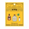 Margarita cocktail ingredients pin badge set