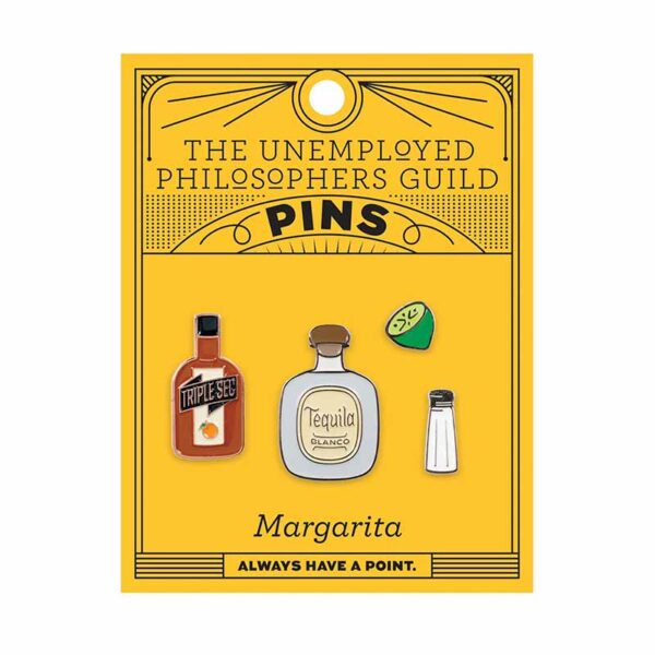 Margarita cocktail ingredients pin badge set
