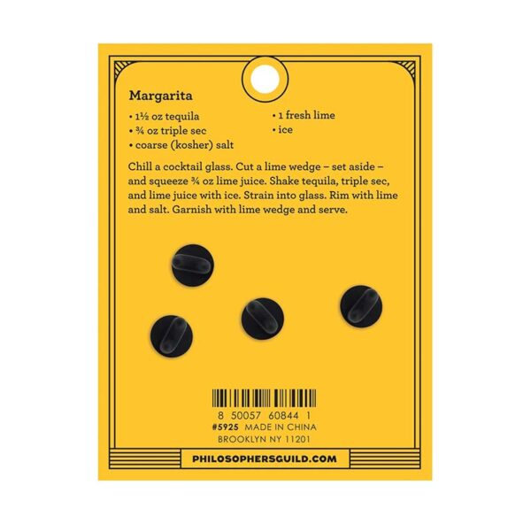 Margarita cocktail recipe pin badge set backing card
