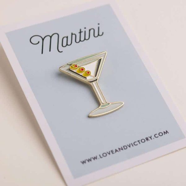 Martini Cocktail Pin Badge
