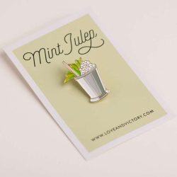 Mint Julep Cocktail Pin Badge