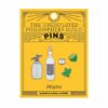 Mojito cocktail ingredients pin badge set
