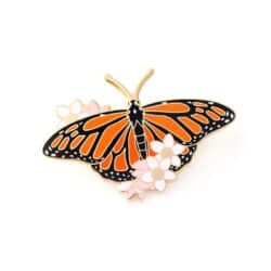 Monarch butterfly enamel pin badge