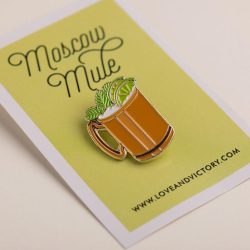 Moscow Mule Cocktail Pin Badge