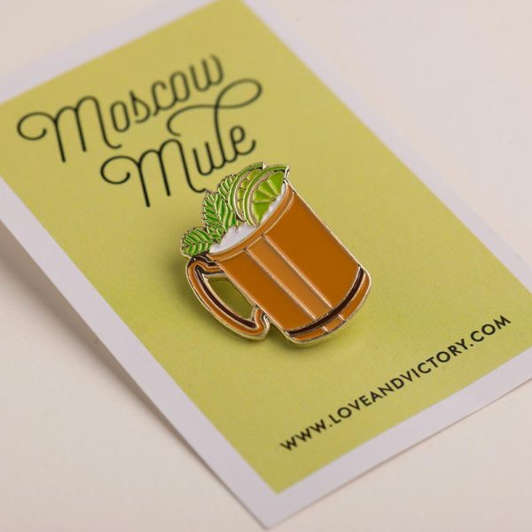 Moscow Mule Cocktail Pin Badge