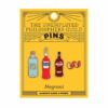 Negroni cocktail ingredients pin badge set