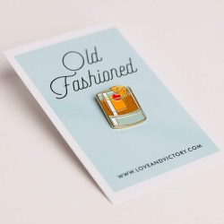 Old Fashioned Cocktail Pin Badge