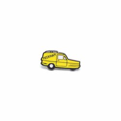 Peckham - yellow Reliant Regal pin badge - similar to the car in Only Fools and Horses
