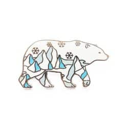 Polar bear enamel pin badge
