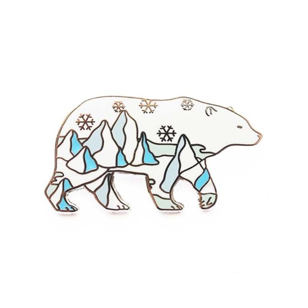 Polar bear enamel pin badge