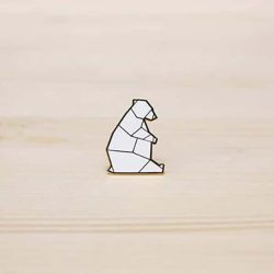 polar bear pin badge brooch