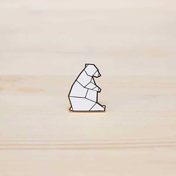polar bear pin badge brooch