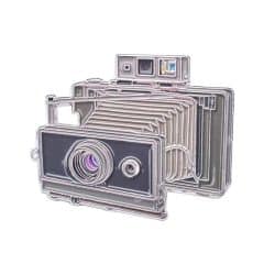 Polaroid Land Camera - instant film camera pin badge