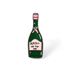 Prosec-ho-ho-ho - prosecco bottle pin badge