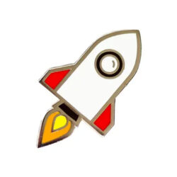 rocketship-pin-badge Rocket pin badge