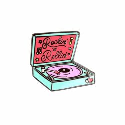 Rockin' n rollin' - record player pin badge