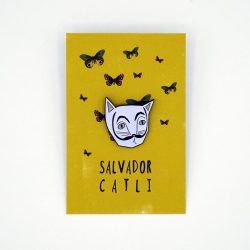 Salvador Catli - cat artist pin badge