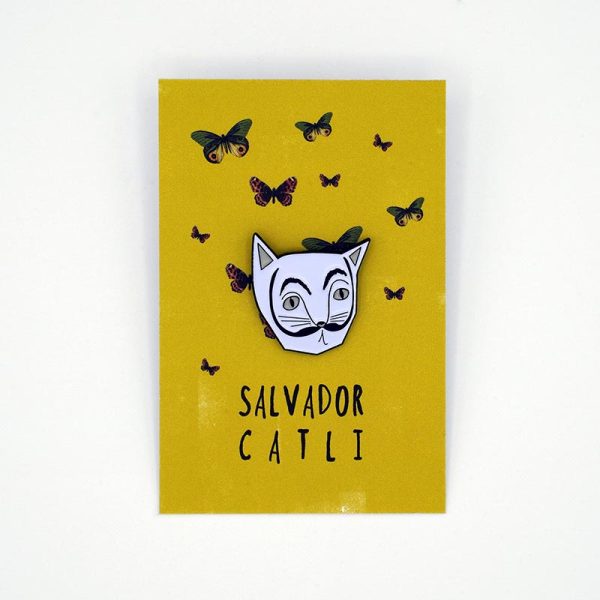 Salvador Catli - cat artist pin badge