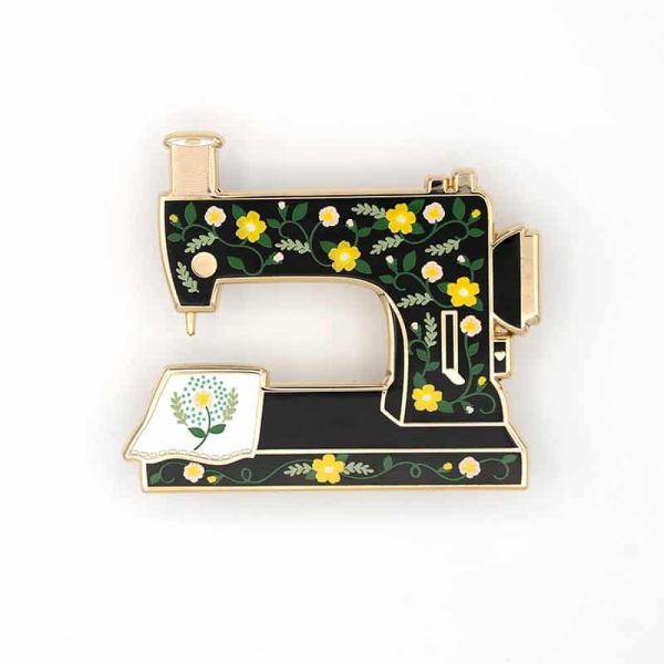 Sewing machine - interactive pin badge
