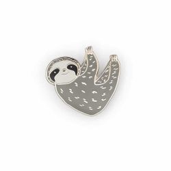 Smiling sloth pin badge