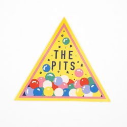 The Pits - ball pit triangle shaped vinyl sticker