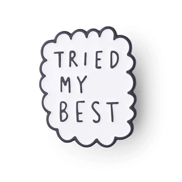 Tried my best speech cloud pin badge