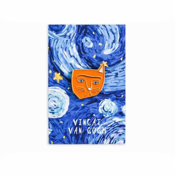 Vincat Van Gogh - cat pin badge